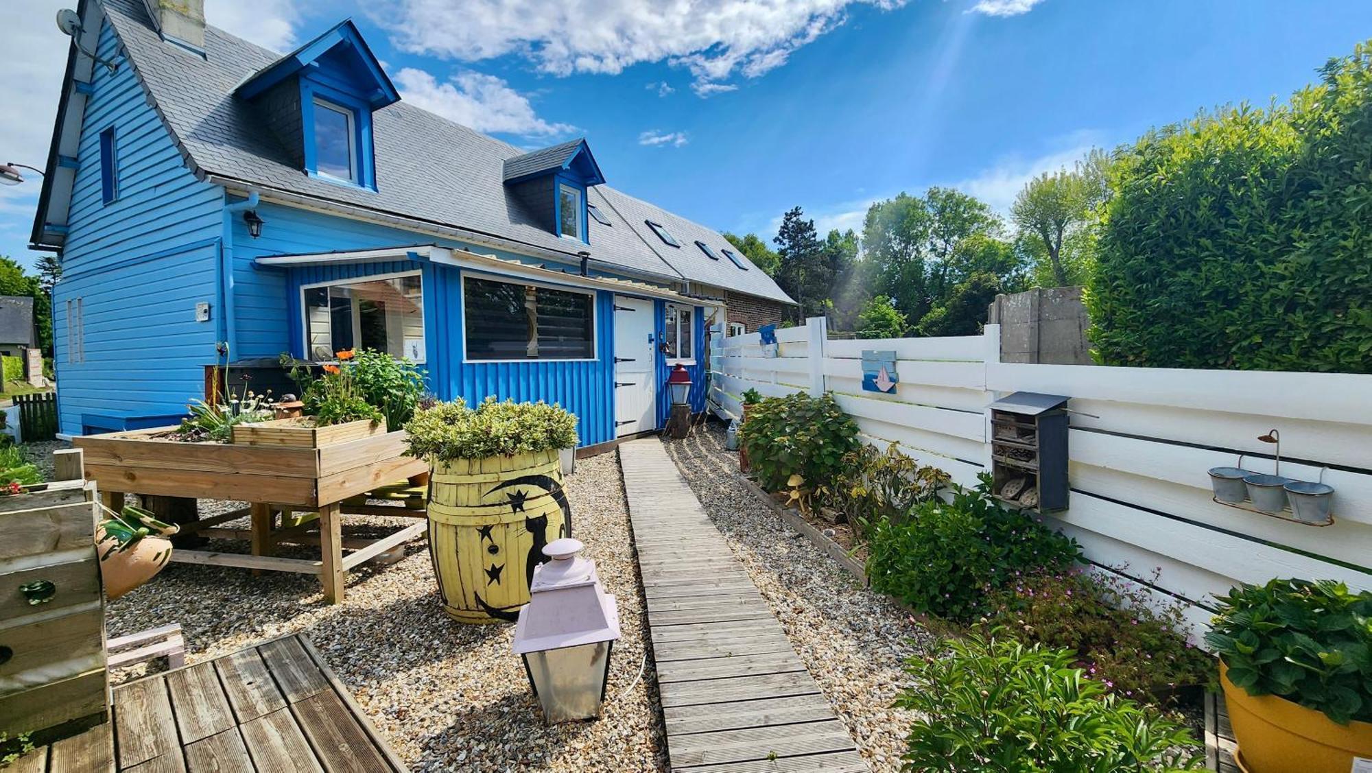 La Petite Maison En Bois Bleue Quiberville Zewnętrze zdjęcie